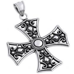 Pandant argint 925 cruce malteza cu aspect vintage [1]